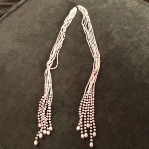 Faux Pearl + semi precious stones necklace. 1990’s reproduction of 1920’s style.